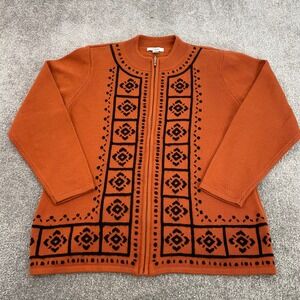 Dressbarn Cardigan Womens 14 16 Boho Southwestern Tribal Geometric Knit Autumn